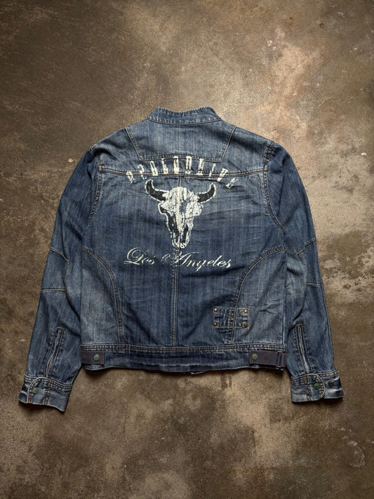 Vintage Biker Jeans Jacket