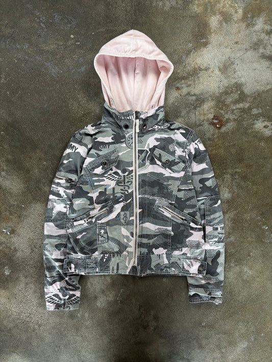 Vintage Camouflage Jeans jacke Women