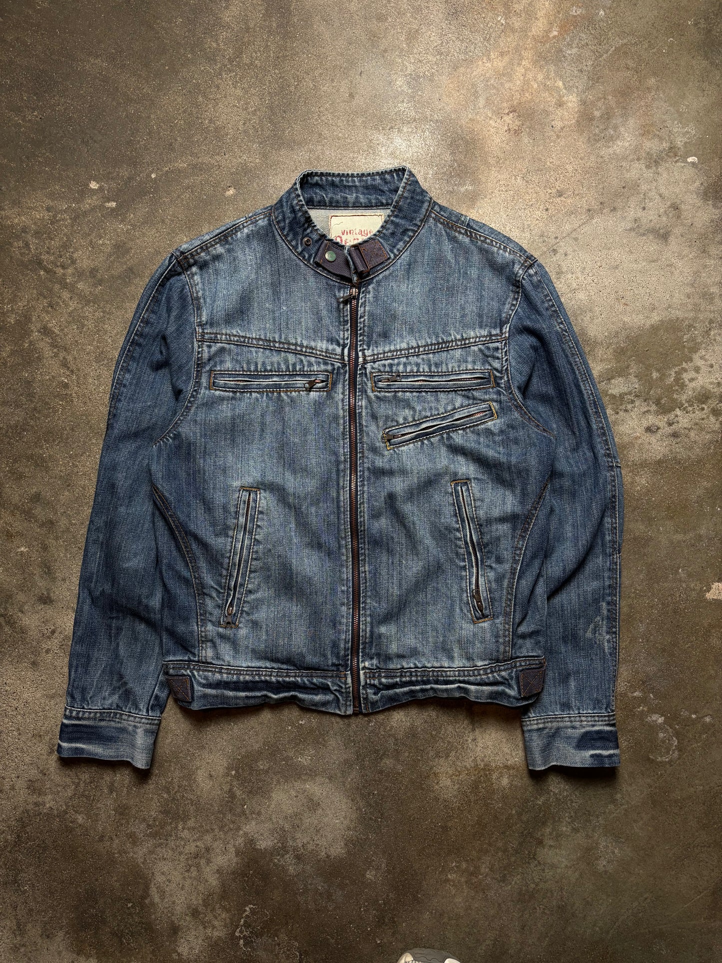 Vintage Biker Jeans Jacket
