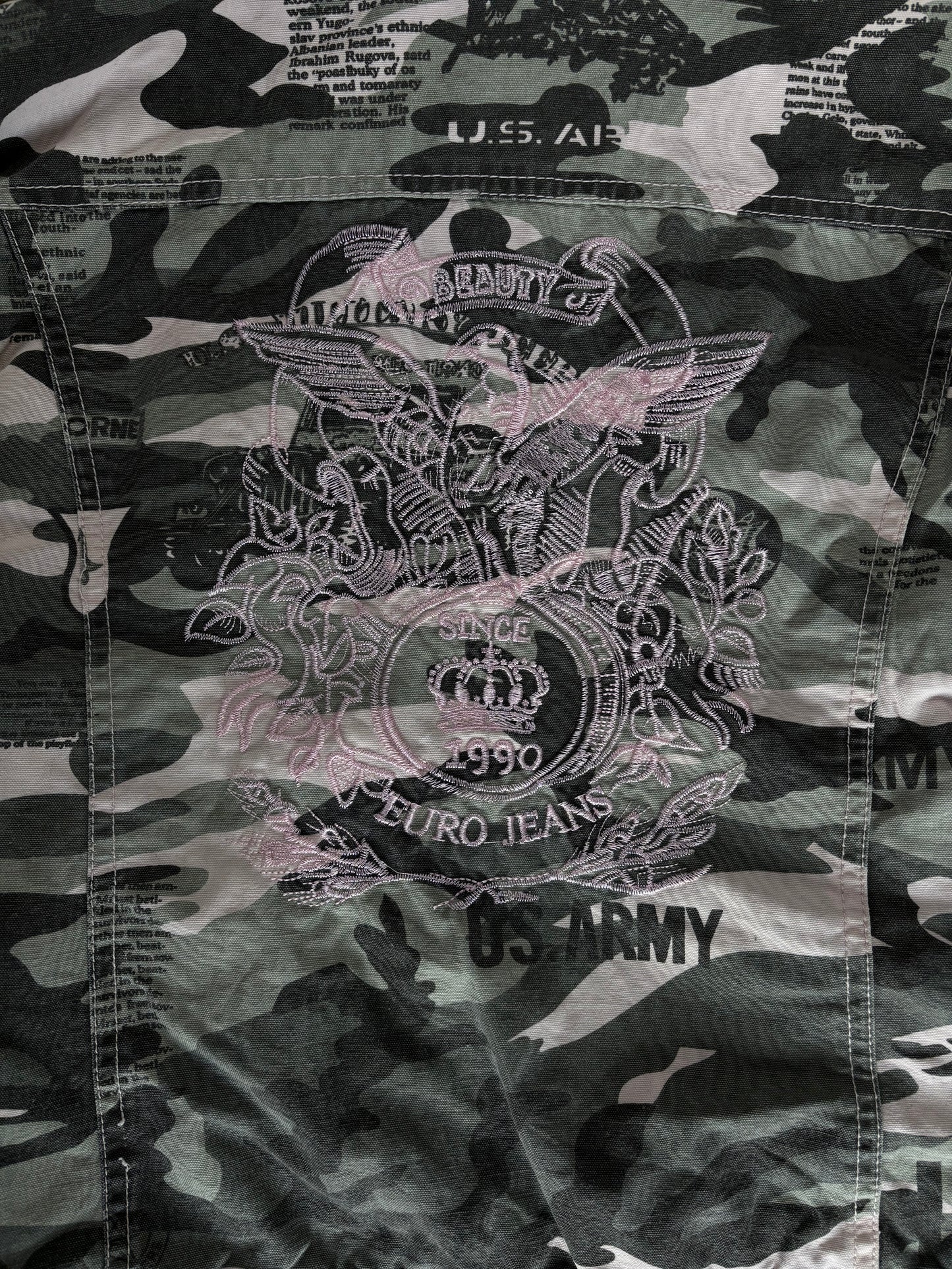 Vintage Camouflage Jeans jacke Women