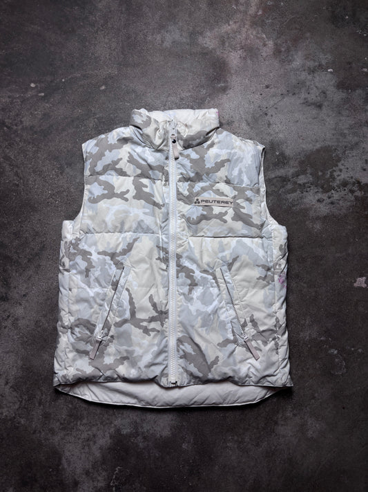 Vintage Snow Camouflage Puffer Vest