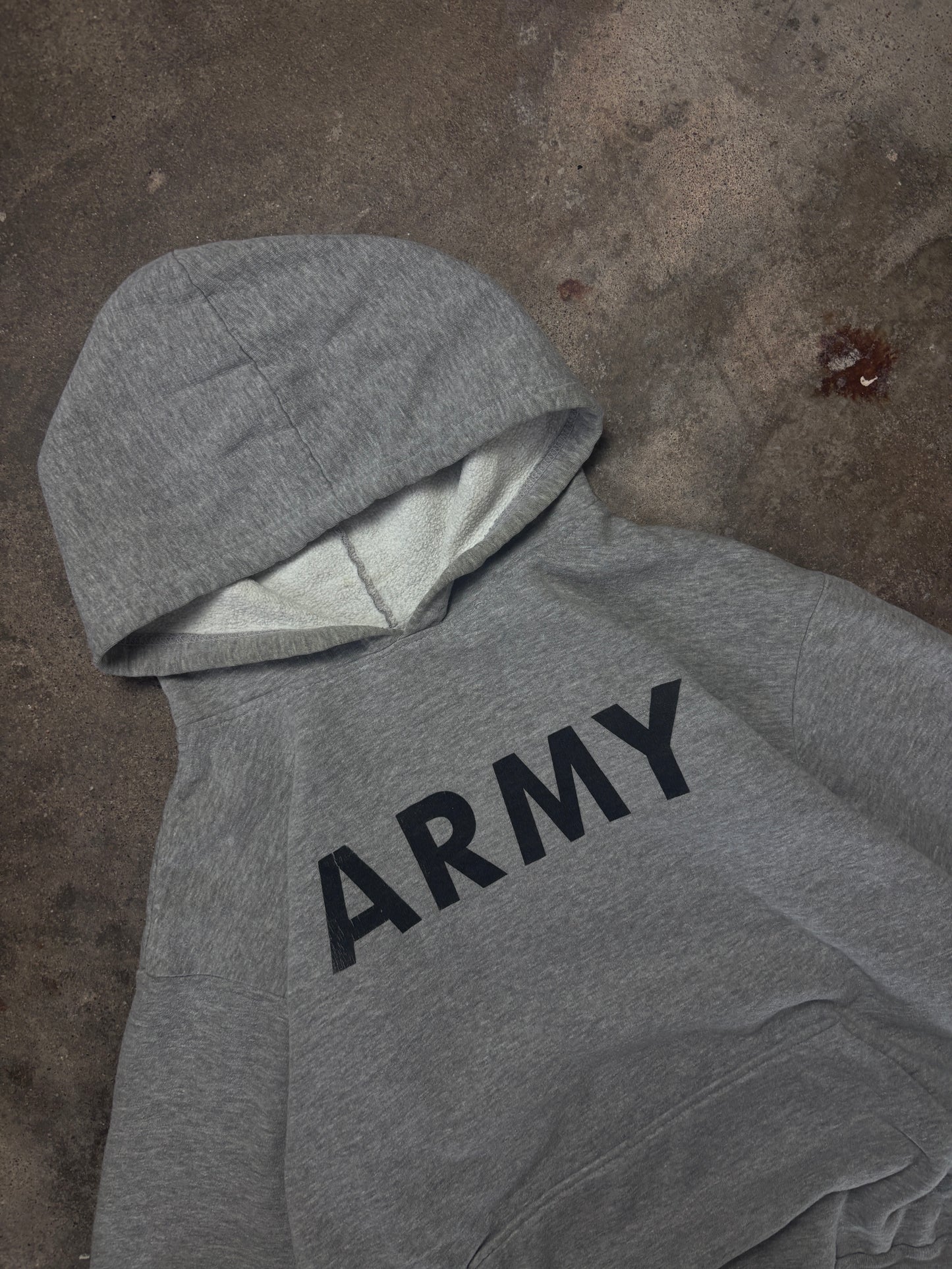 Vintage Washed Grey Army Hoodie