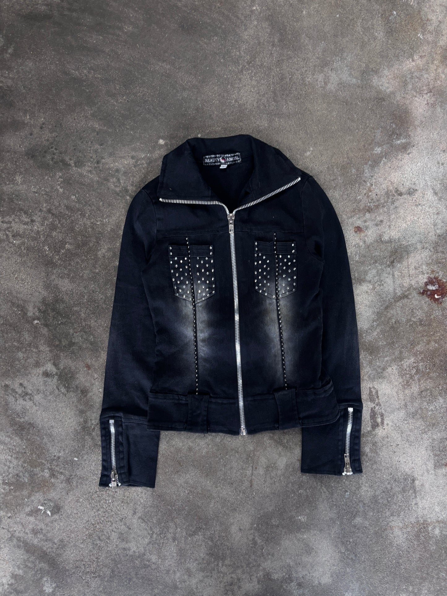 Vintage Jeansjacke mit Strass