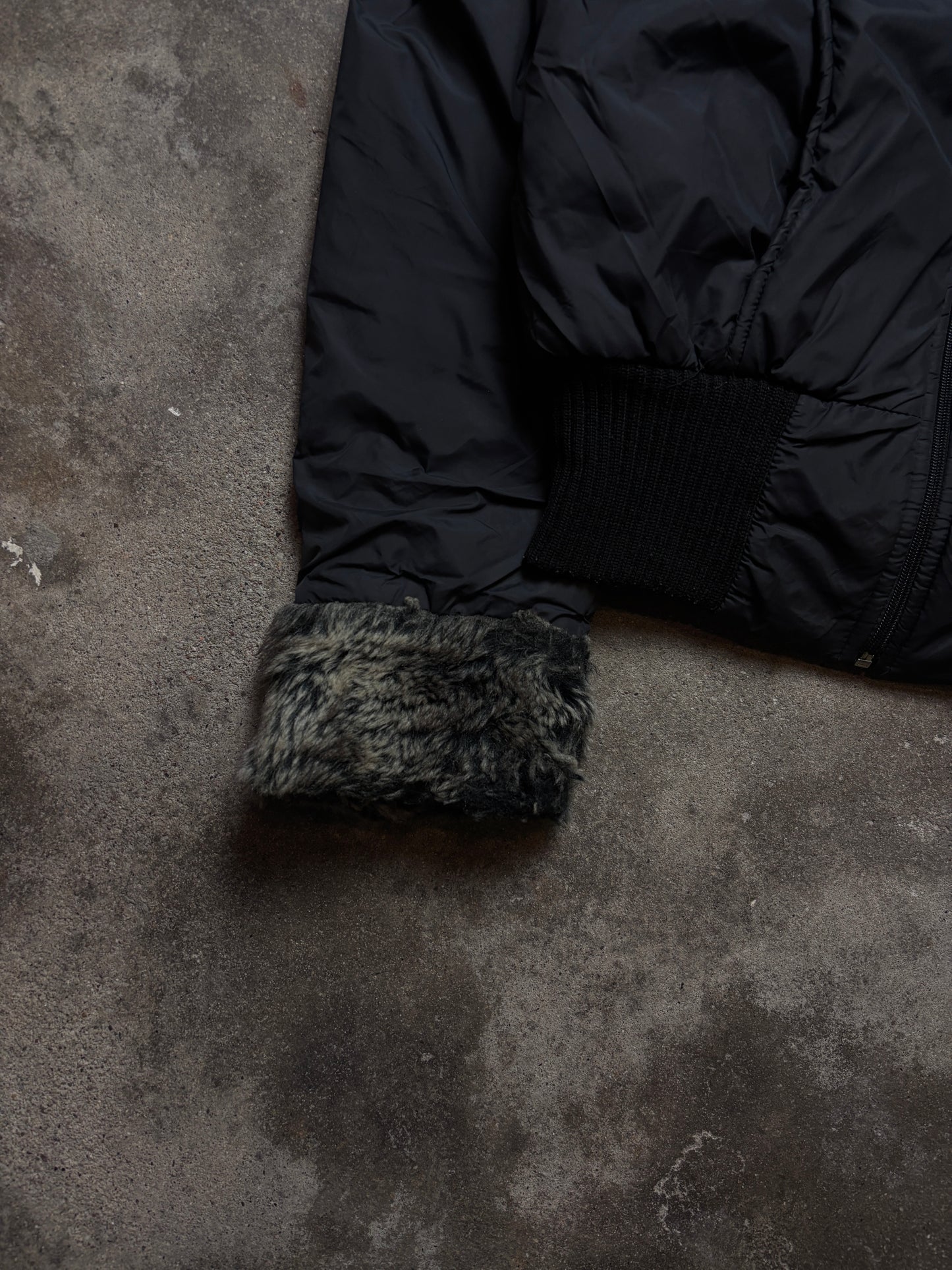 Vintage Fellkragen Bomberjacket