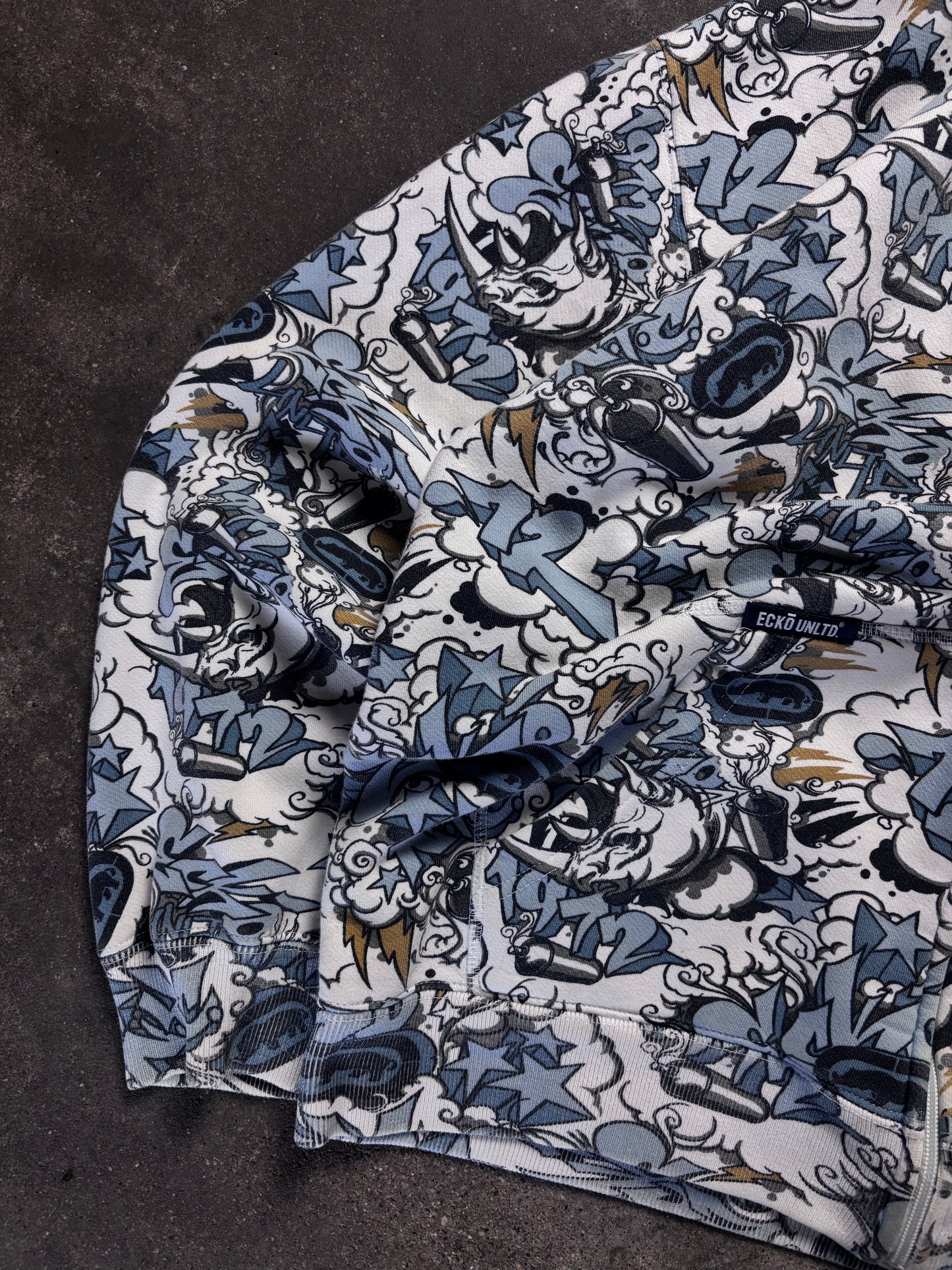 Vintage Skater Y2K Graffiti Hoodie